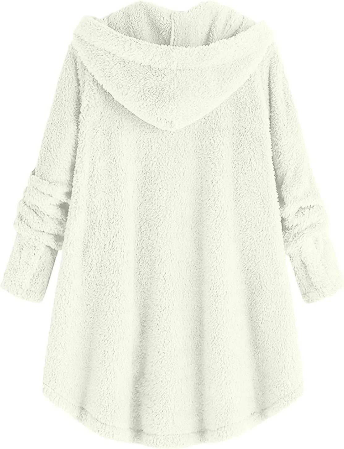 Button Down Cloak Jackets for Women Long Sleeve Fall Hoodies Fuzzy Flannel Jacket Coats Side Slit High Low Outerwears