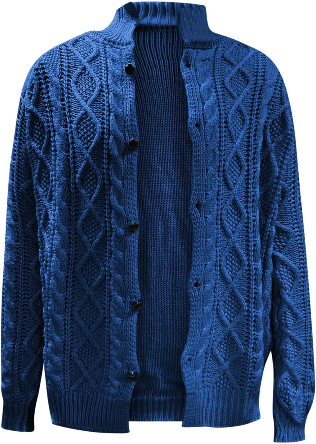 Cable Knit Cardigan for Men Casual Chunky Sweater Coat Long Sleeve Fall Winter Knitted Button Down Sweaters Jacket