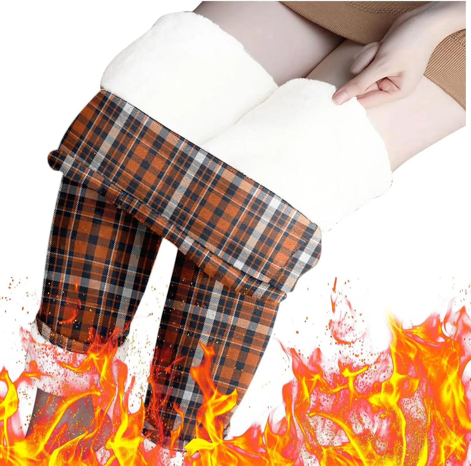 Fleece Lined Leggings for Women Thermal Pants High Waist Tummy Control Stretchy Warm Winter Tights Plus Size Sherpa