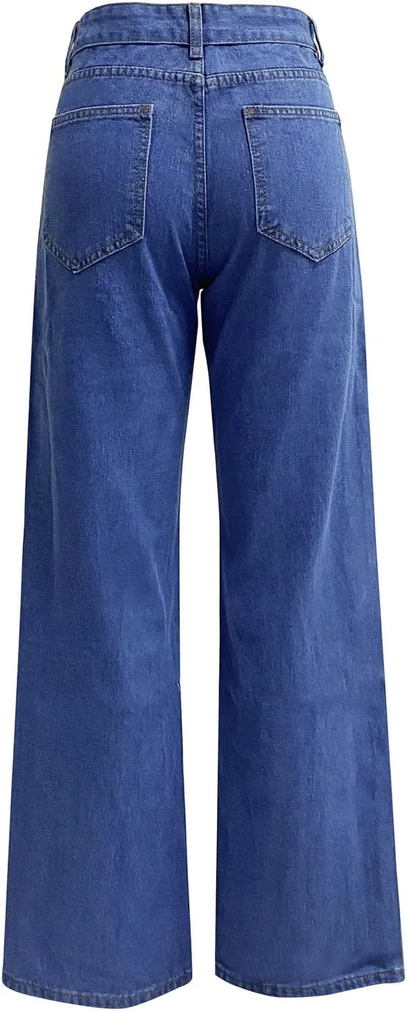 High Waisted Wide Leg Jeans for Women Stretch Denim Pants Casual Pants Trousers Comfy Jean Pants Loose Work Pants