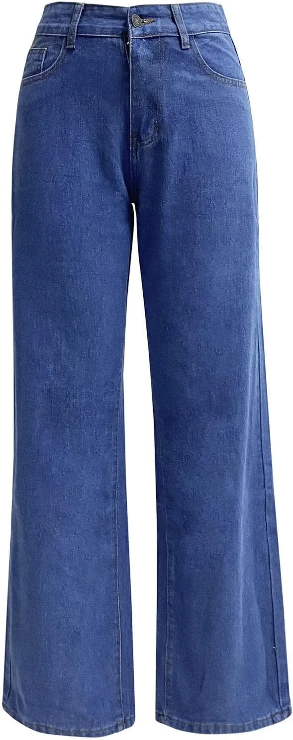 High Waisted Wide Leg Jeans for Women Stretch Denim Pants Casual Pants Trousers Comfy Jean Pants Loose Work Pants
