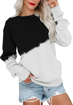 LCMTWX Womens Long Sleeve Pullover Tops Long Sleeve Top Cute Pullover Loose Version Pullover Sweater Casual Pullover Top