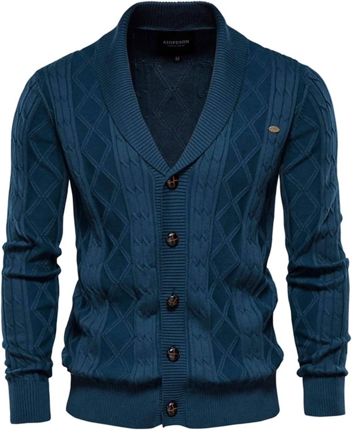 Men's Cardigan Sweaters V-Neck Button Down Sweaters Long Sleeve Cable Knited Coat Thicken Warm Fashion Coat Tops