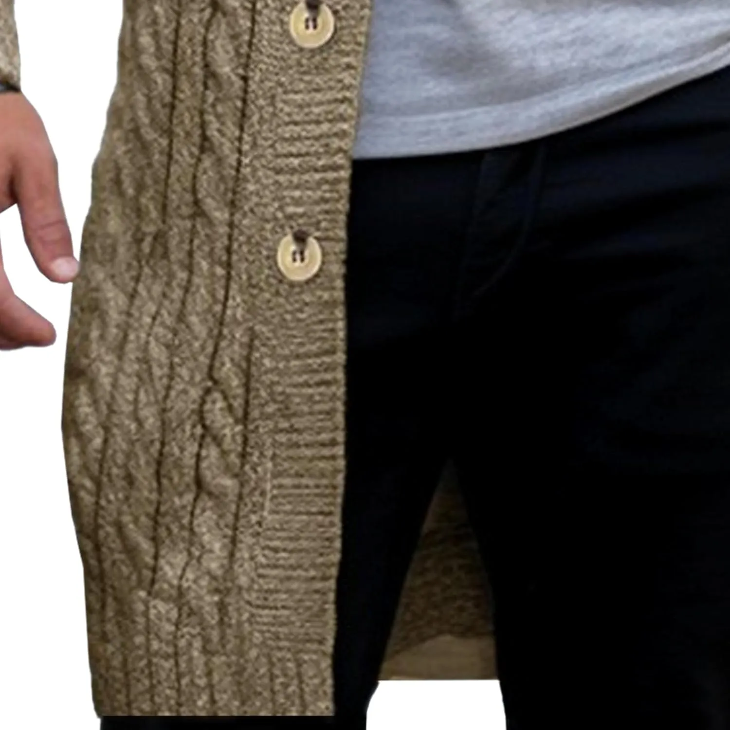 Mens Shawl Collar Long Sweaters Buttons Shawl Collar Casual Warm Winter Coat Long Sleeve Button Down Sweaters For Men