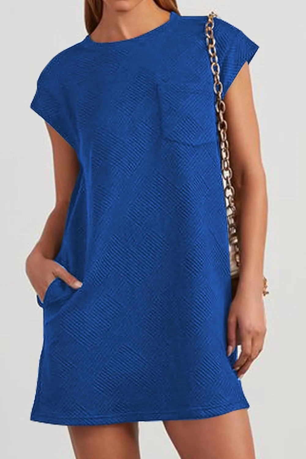 Poetsky Women's Summer Mini T Shirt Dress Casual Cap Sleeve Crewneck Loose Basic Short Beach Dresses