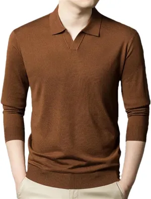 Sweaters for Men Men's Pullover Sweater with V-Neck Polo Shirt Men's Clothing