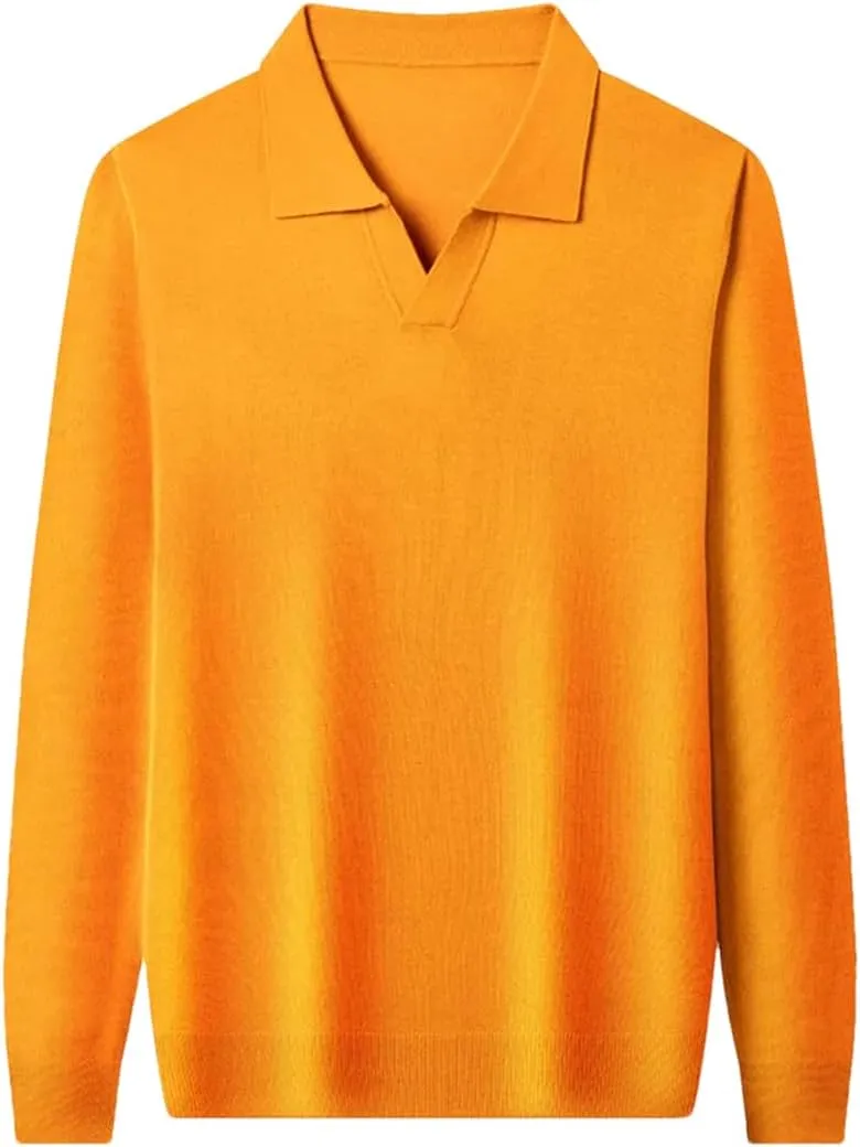 Sweaters for Men Men's Pullover Sweater with V-Neck Polo Shirt Men's Clothing