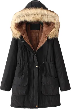 Winter Coats for Women Fashion Warm Quilted Jacket Casual Slim Hooded Long Sleeve Drawstring Padded Coat 2024 Outfits