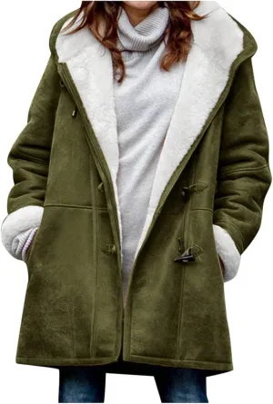 Winter Coats for Women Plus Size Fleece Lined Jackets Oversized Hooded Parka Peacoats Winter Warm Outerwear