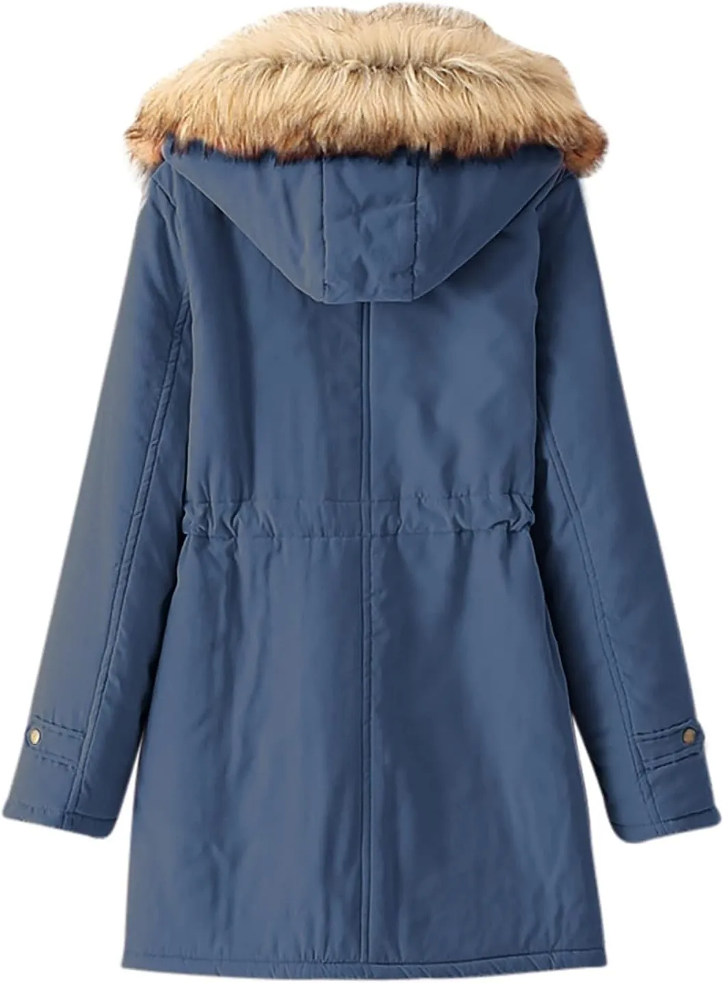 Winter Jackets for Women Hooded Plus Velvet Corduroy Coat Ladies Winter Coat Thickened Mid Length Warm Jacket