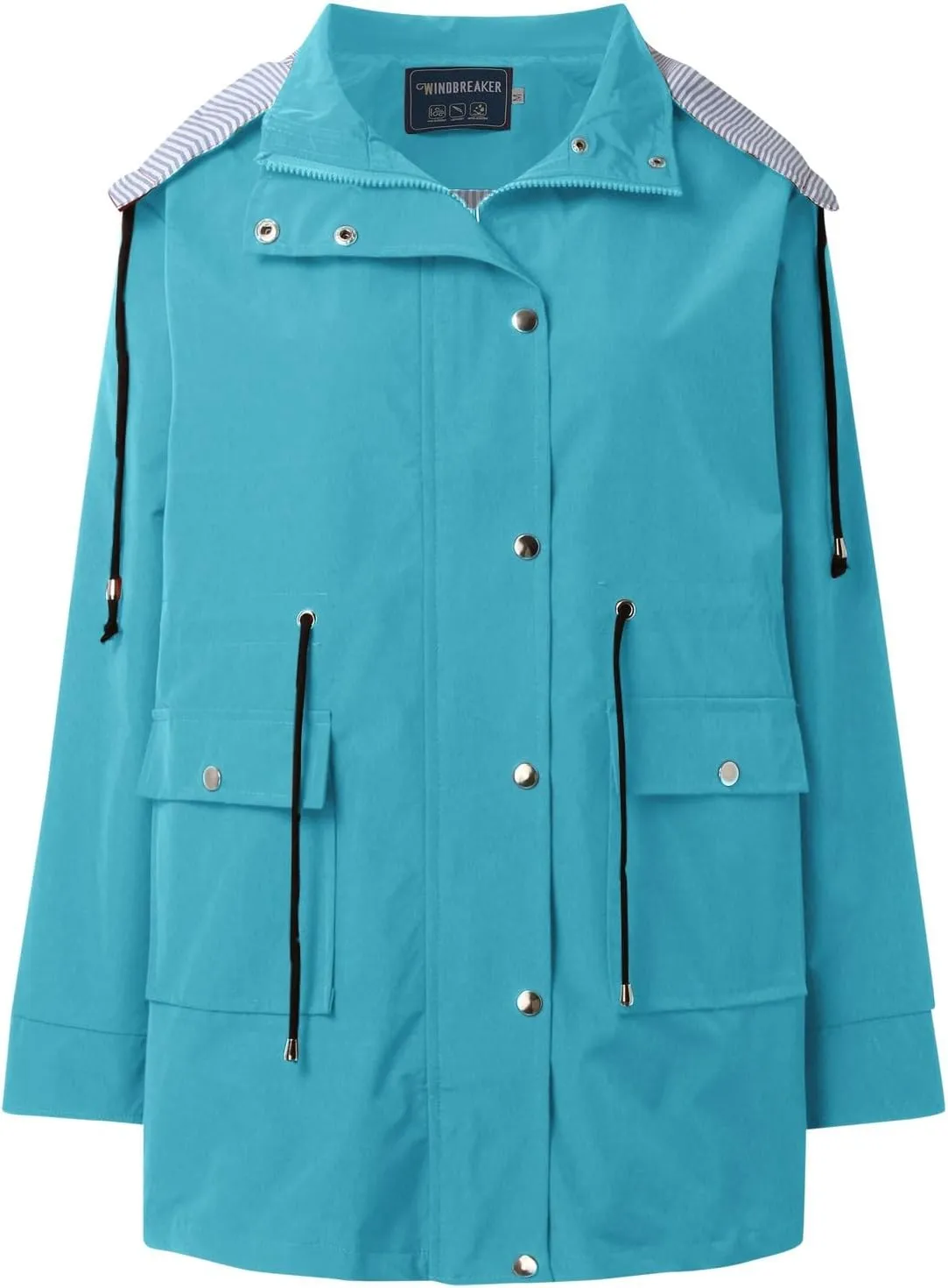 Women'S Windbreaker Gothic Punk Collar Pea Coat Winter Coat Women'S Long Fleece Pea Jacket Slim Hooded Dress Coat